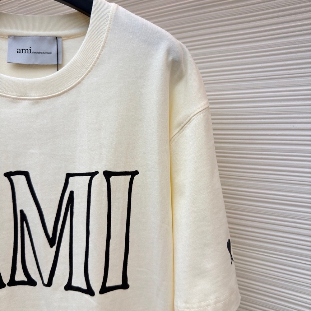 Ami Paris Letter Print Box-fit Short-sleeve - Picture 3 of 9